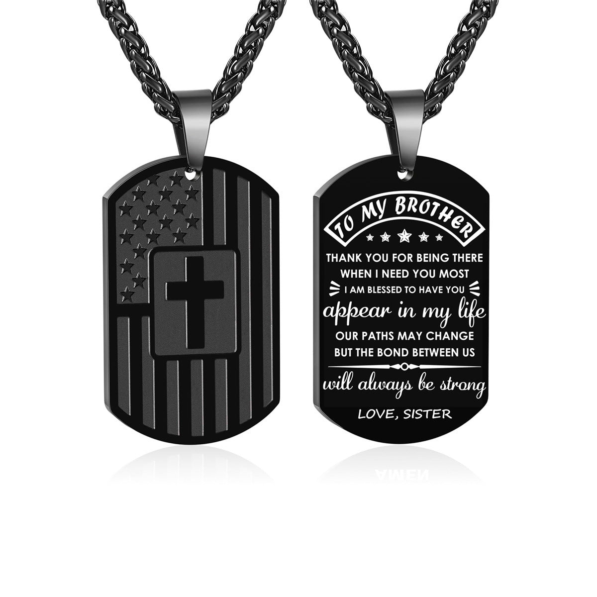 Collana con pendente a croce in acciaio inossidabile lucidato e acciaio al titanio con forma geometrica per uso quotidiano