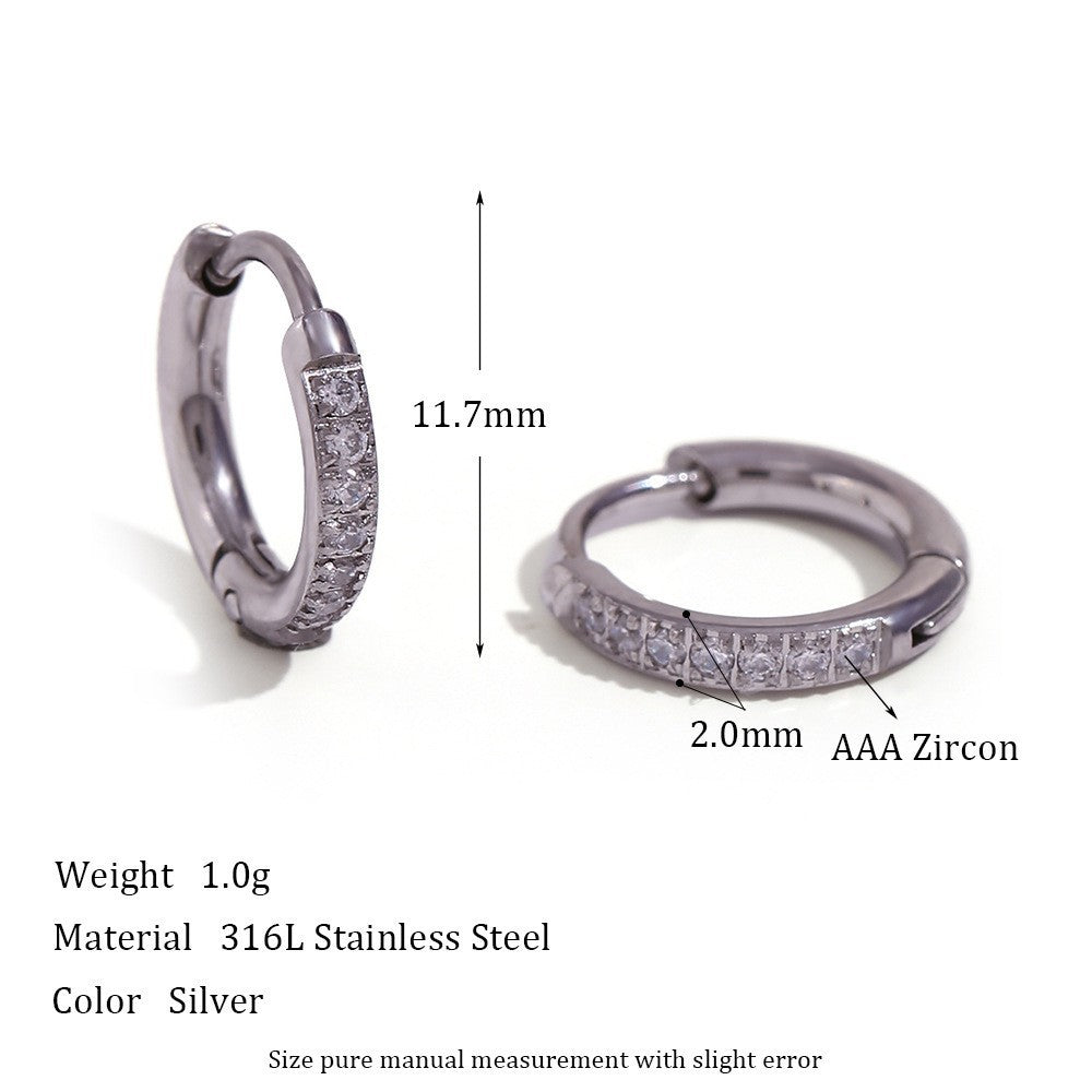 Minimalist Geometric Stainless Steel Ear Cuffs and Hoop Earrings with 18K Gold Plating for Women