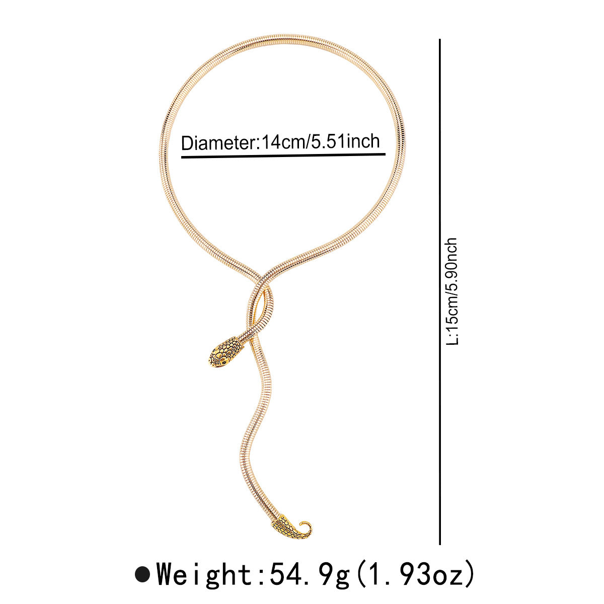 Minimalist Snake-Shaped Iron Choker Necklace with Animal Motif for Unisex Wear