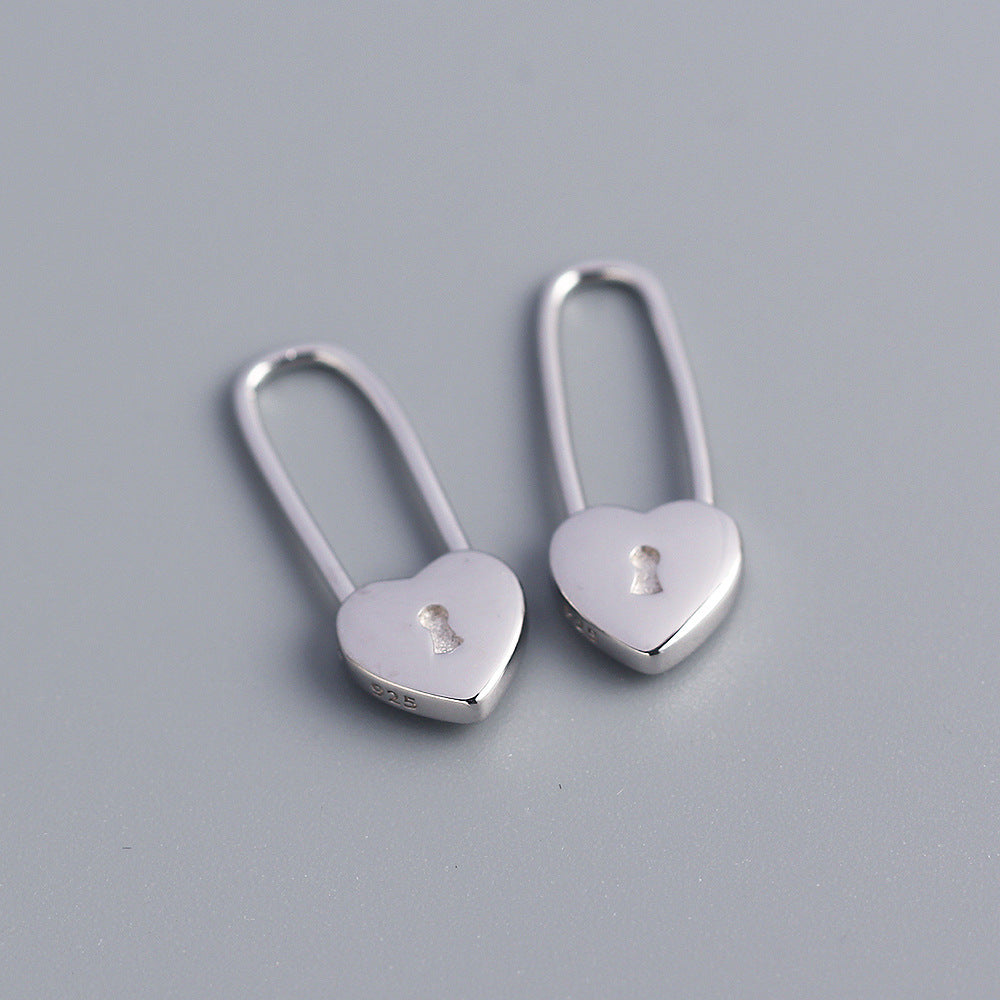 Sweet Luxury 925 Sterling Silver Heart Plated Hoop Earrings