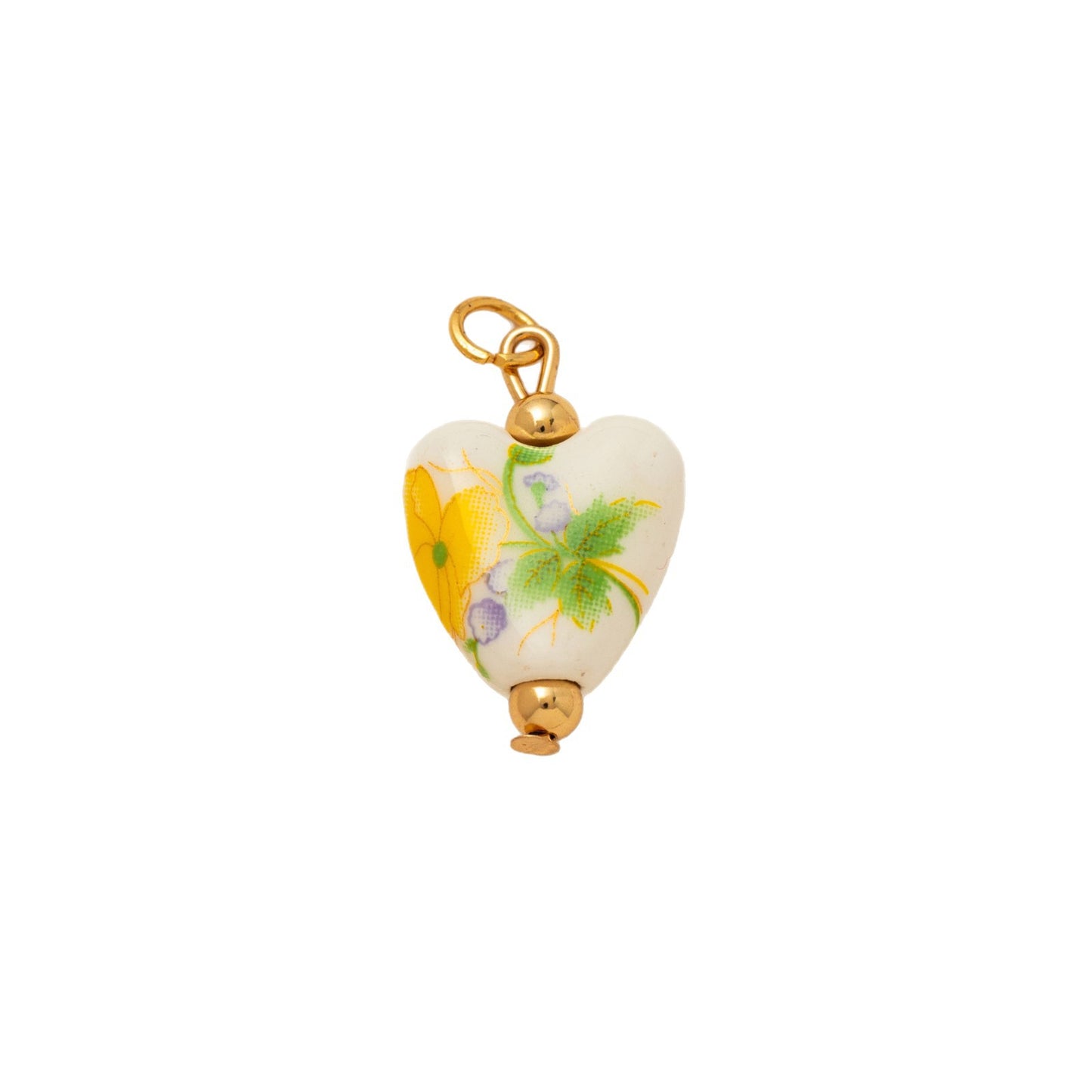 Minimalist Heart and Butterfly Brass and Ceramic Pendant Necklace