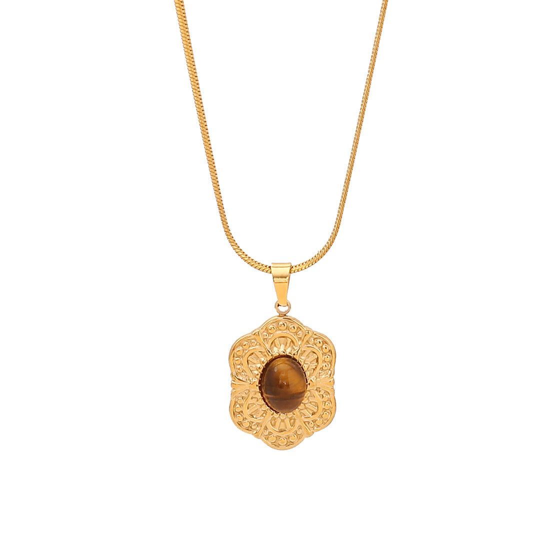 Minimalist Geometric Hexagon Stainless Steel Pendant Necklace with Plated Finish for Women