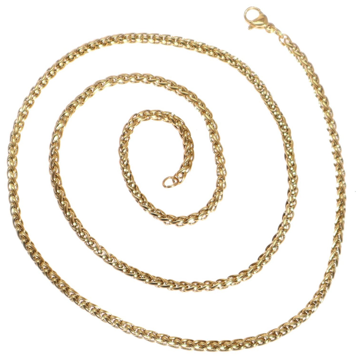 Plated Stainless Steel Snake Chain Necklace with Titanium Steel Pendant Charm Bar for Unisex