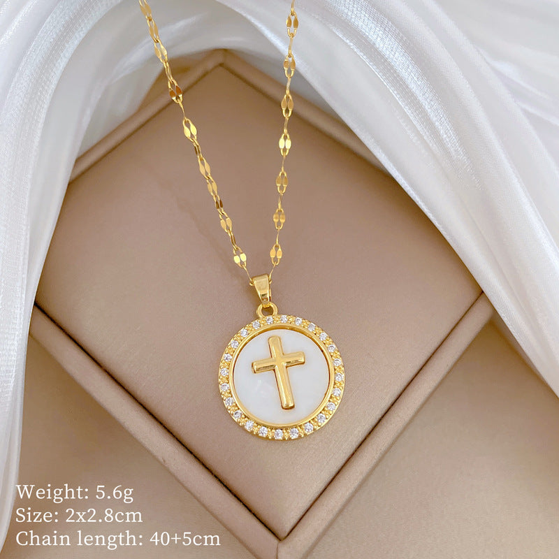 Collar de titanio con diamantes de imitación, cielo estrellado geométrico, para mujer, cadena de labios minimalista, estilo dulce
