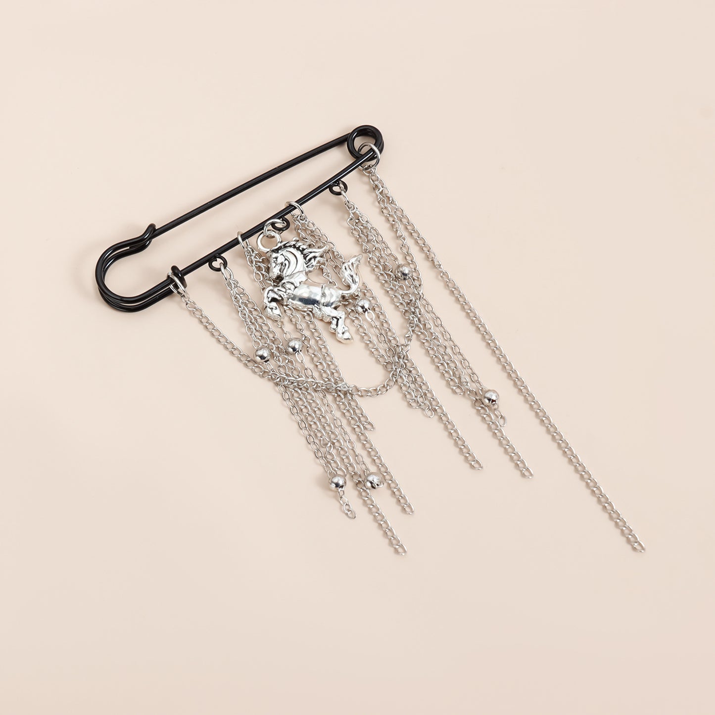 Geometric Two-Tone Alloy Plated Tassel Brooch for Women