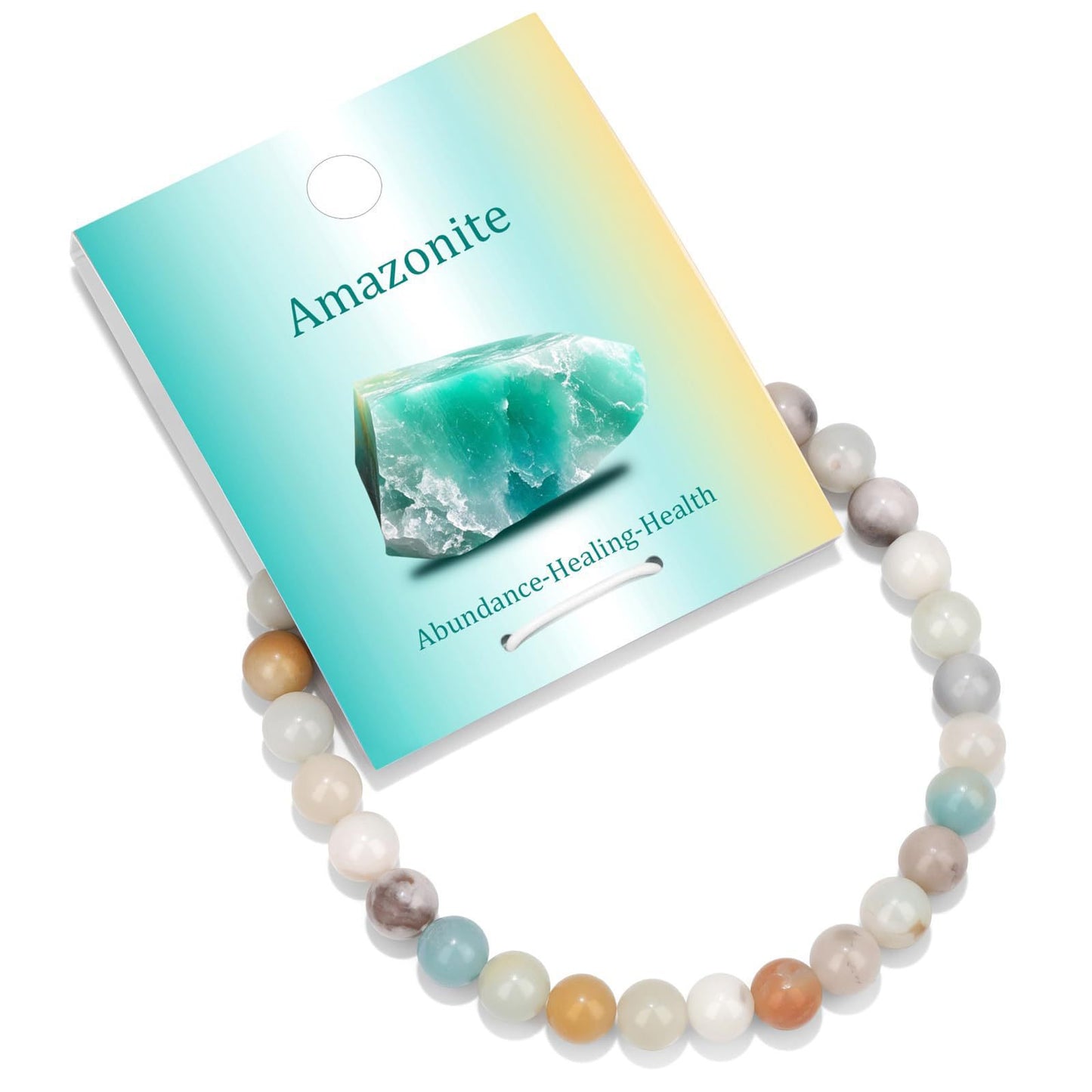 Natural Crystal Round Beaded Stretch Bracelet Unisex Gemstone Jewelry