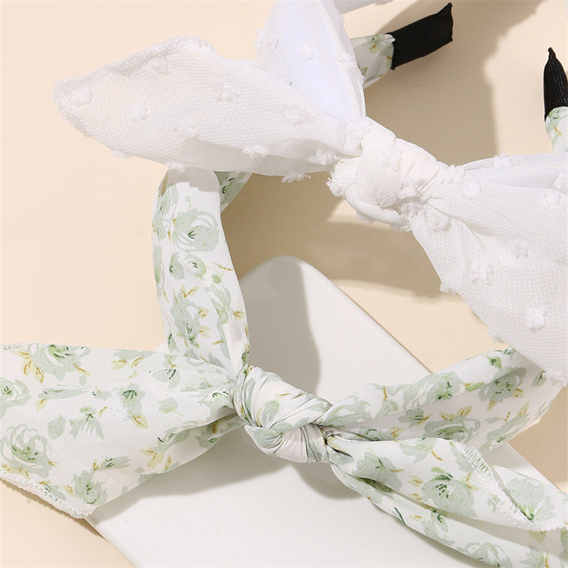 Diadema de lazo floral Sweet Autumn Winter para niñas con construcción de tela y forma geométrica