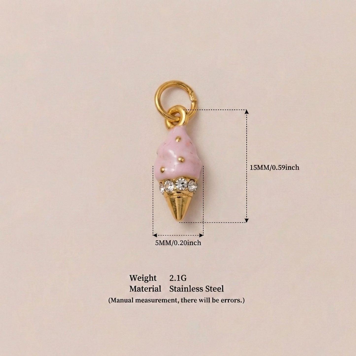 Cute Cartoon Cat Ceramic Drip Oil Plated Stainless Steel Charm Bar Pendant