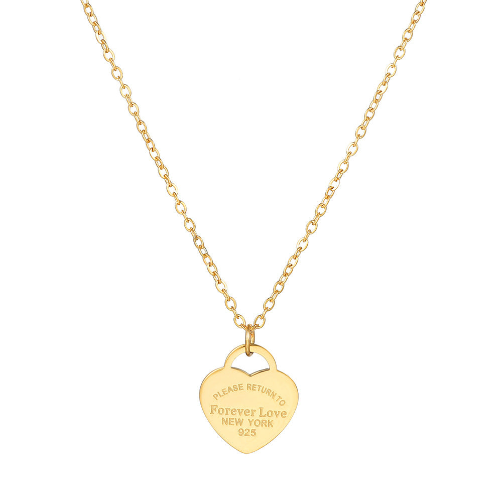 Geometric Gold Plated Stainless Steel Pendant Necklace with Snake Chain for Women