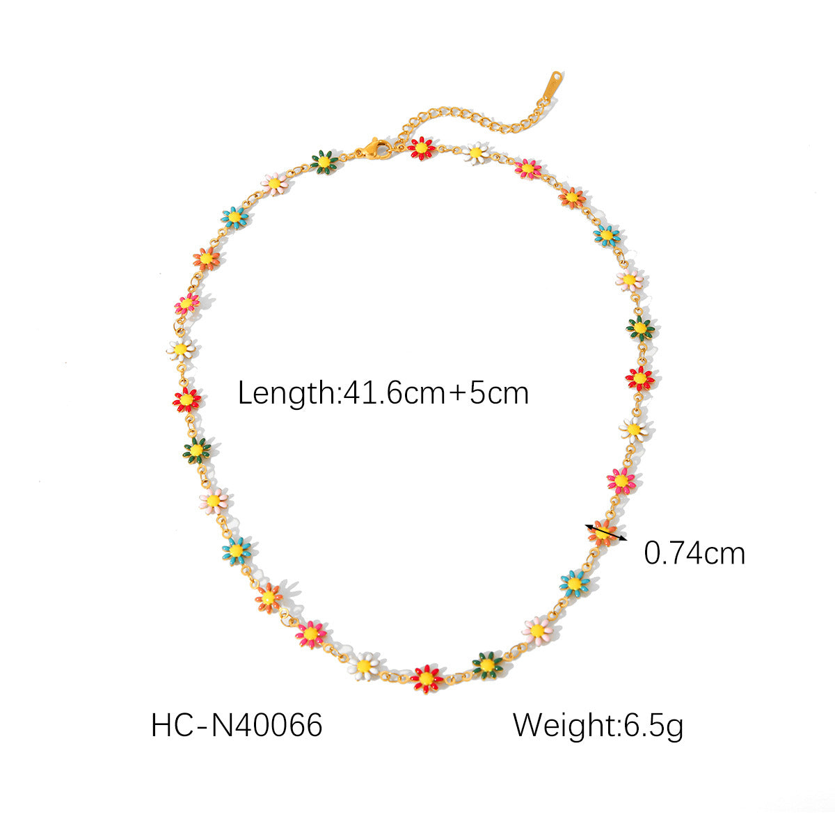 Collar Minimalista con Colgante de Margarita y Mariposa con Motivo de Rama de Olivo en Acero Inoxidable con Acabado Esmaltado para Mujer
