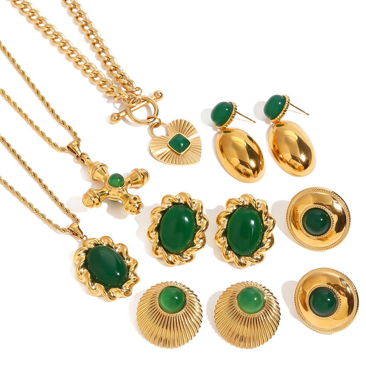 Collana con ciondolo geometrico in acciaio inossidabile, con ciondolo in acciaio al titanio e finitura galvanizzata da donna
