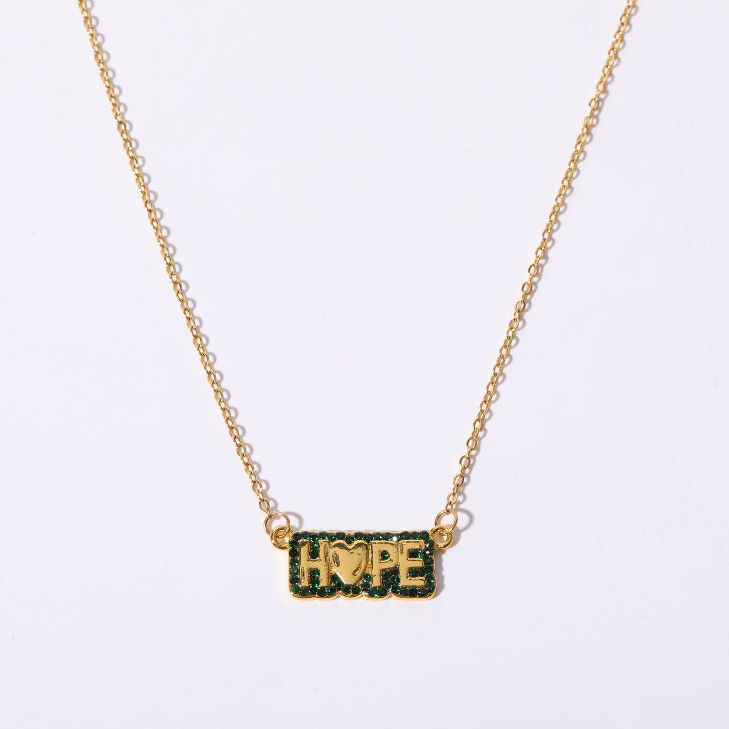 Fashionable Letter-Shaped Titanium Steel Necklace with Colorful Zircon Inlay for Women, Hypoallergenic and Tarnish-Resistant