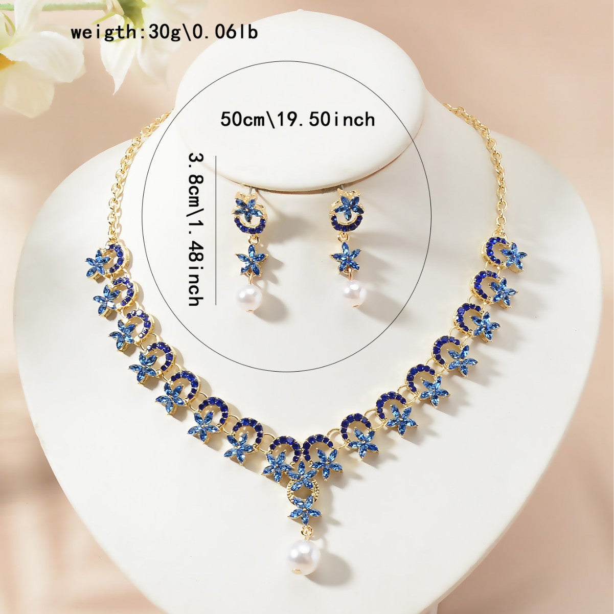Set collana e orecchini a pendente a stella e luna in strass di lusso elegante, gioielli placcati per donna, matrimonio, festa
