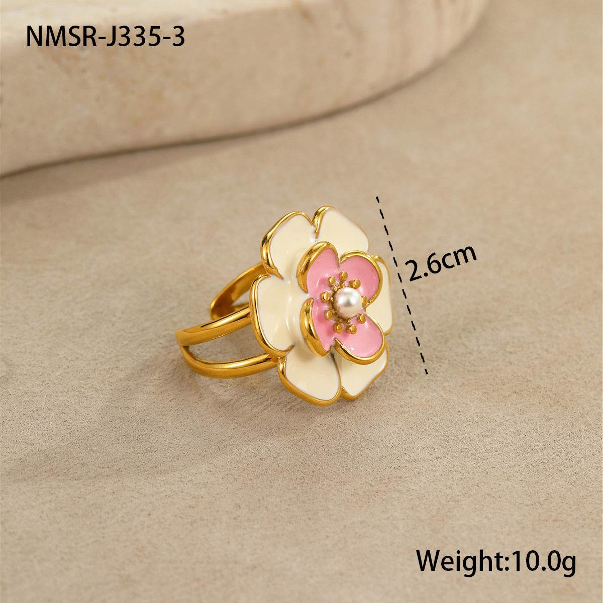 Collar de Acero Inoxidable con Baño de Oro de 18K con Flor de Esmalte en Forma de Camelia Estilo OL de Moda para Mujer