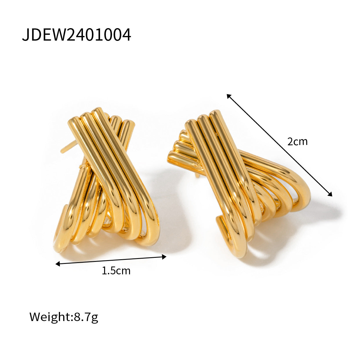 Pendientes Minimalistas Redondos Geométricos de Acero Inoxidable con Acabado Chapado para Mujer