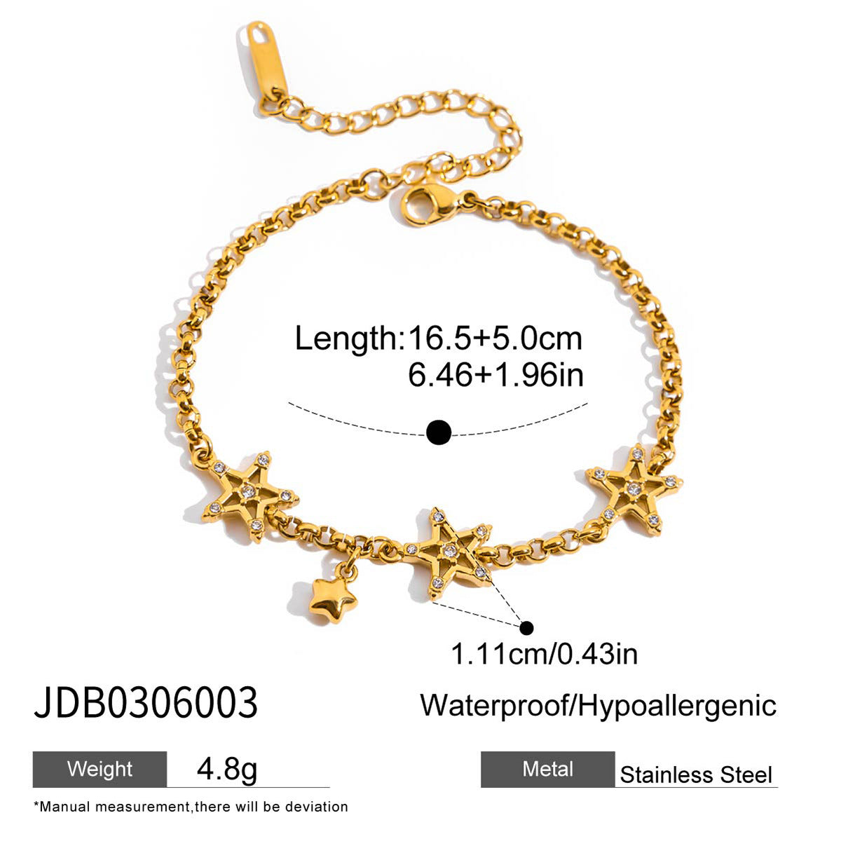 Pulsera geométrica de acero inoxidable con incrustaciones de pedrería y chapado para mujer, joyería de lujo de moda y resistente al deslustre