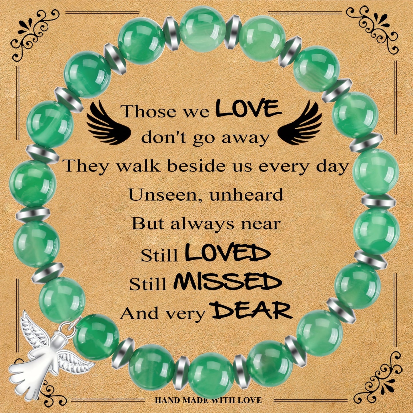 Minimalist Alloy Angel Pendant Bracelet with Turquoise and Crystal Beads for Women