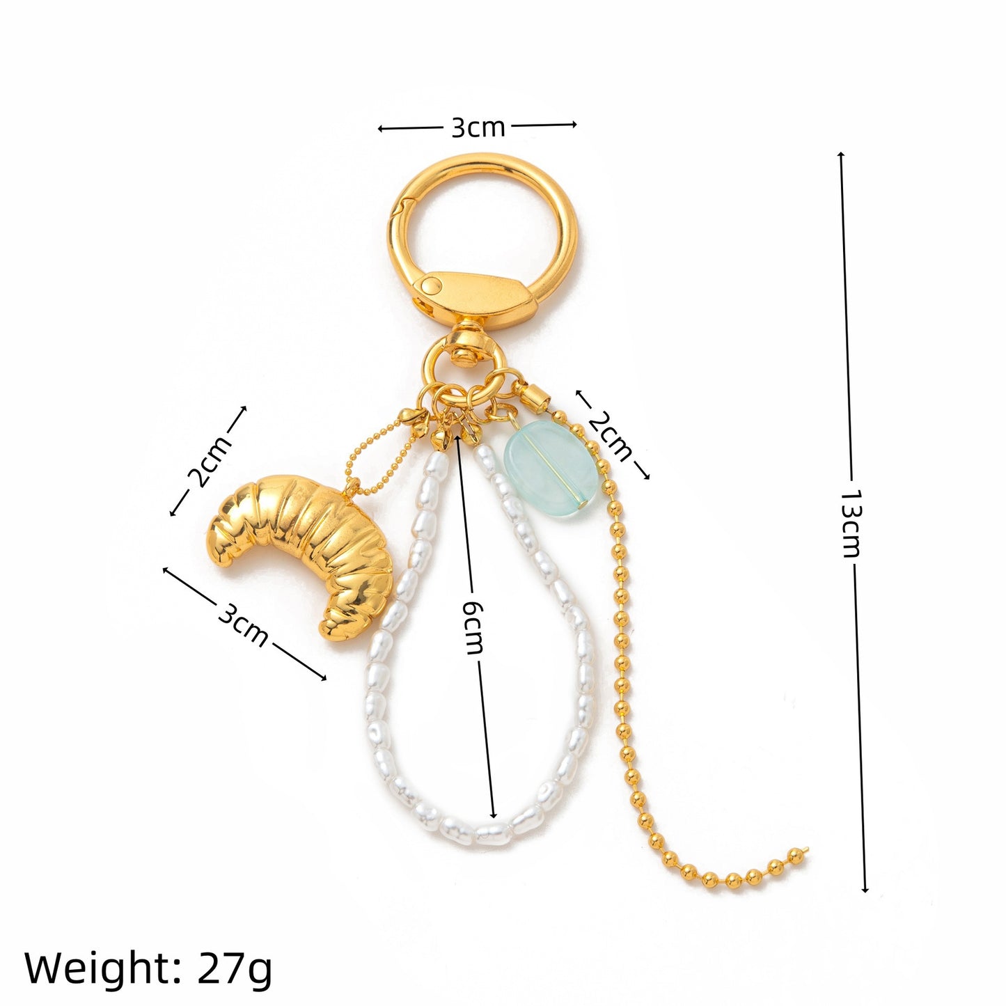 18K Gold Plated Brass Lucky Cat Animal Charm Bar for Bag Keychain DIY Accessories