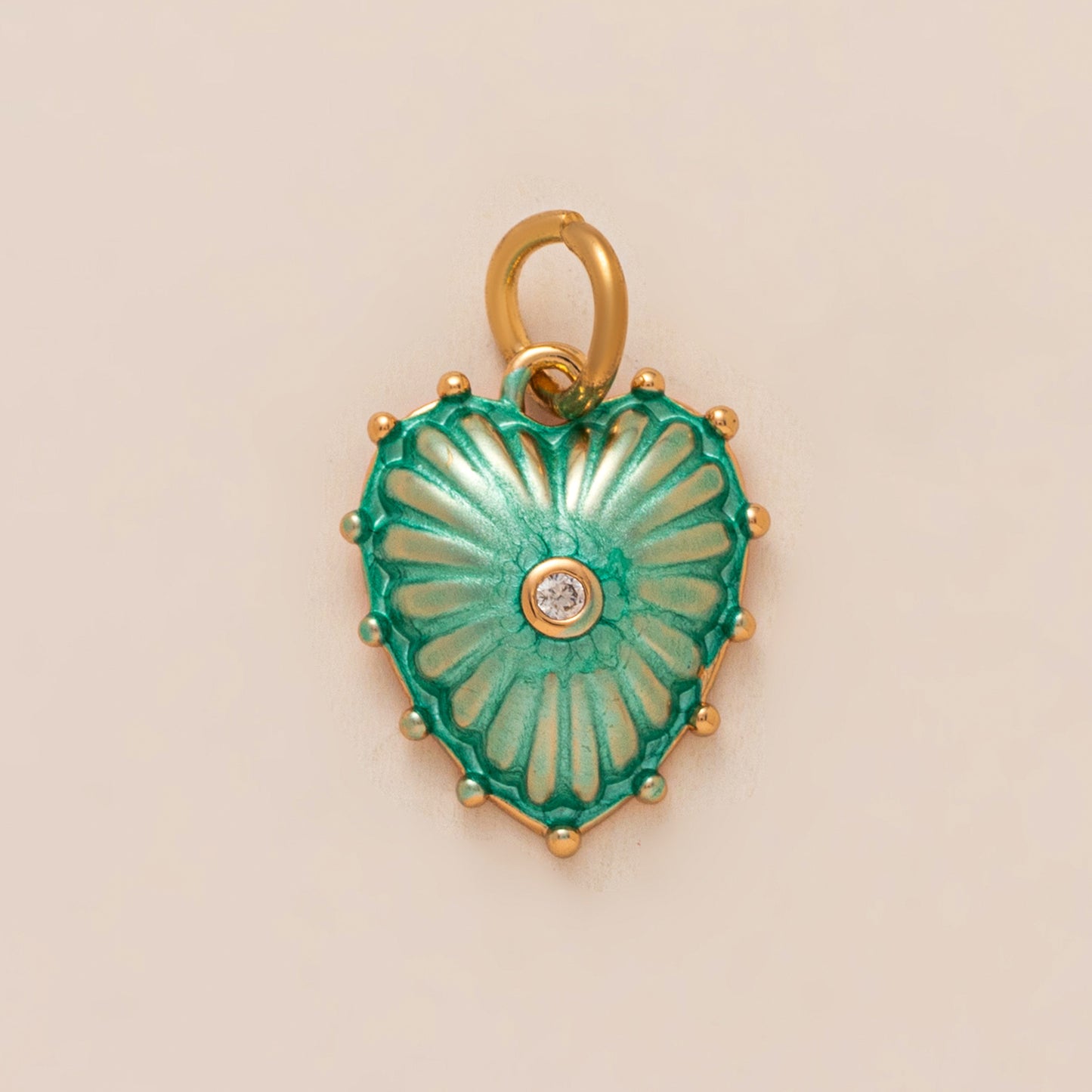 Vintage Heart Brass Plated Charm Bar Cable Chain Pendant