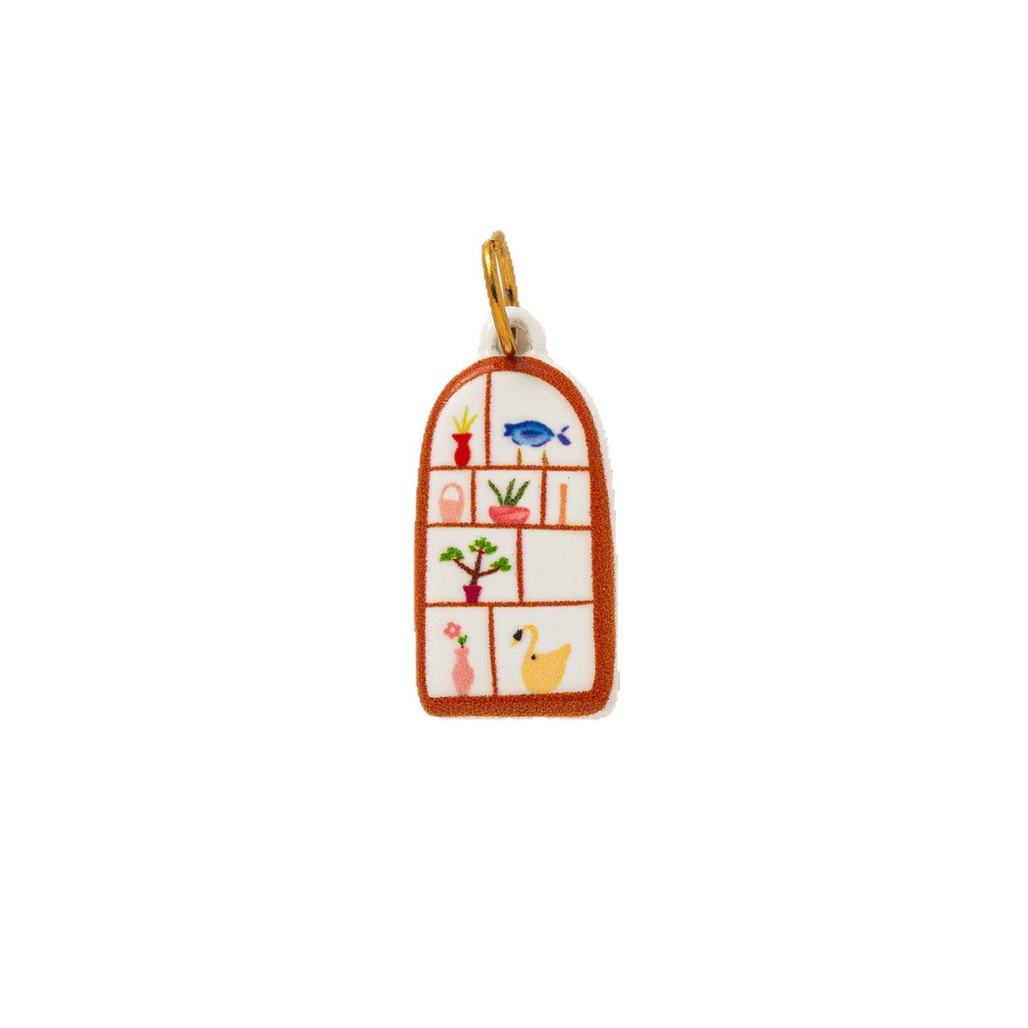 Vintage Cartoon 18K Gold Plated Drip Oil Stainless Steel Charm Bar for Women