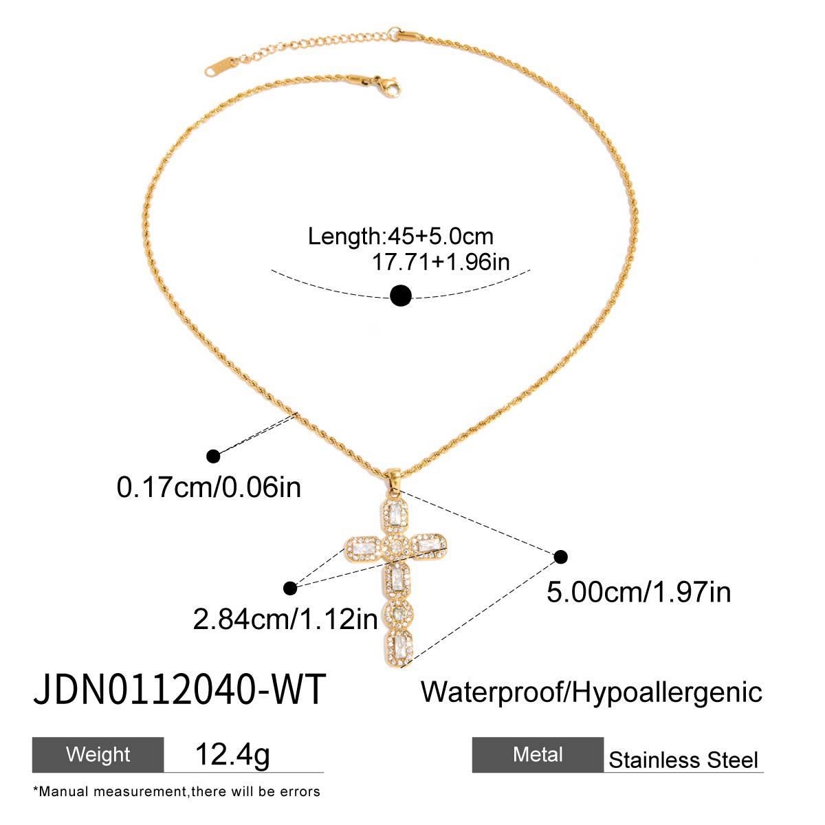 Geometric Cross Titanium Steel Plated Necklace for Women