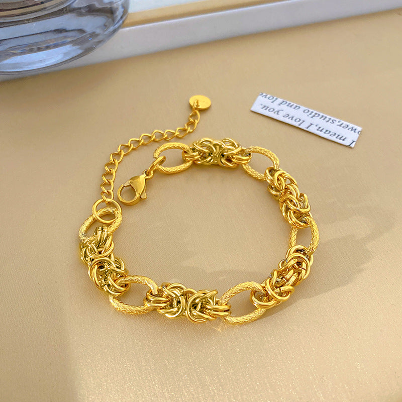 Vintage Streetwear Hip-hop Geometric Plated Titanium Steel Bracelet Unisex