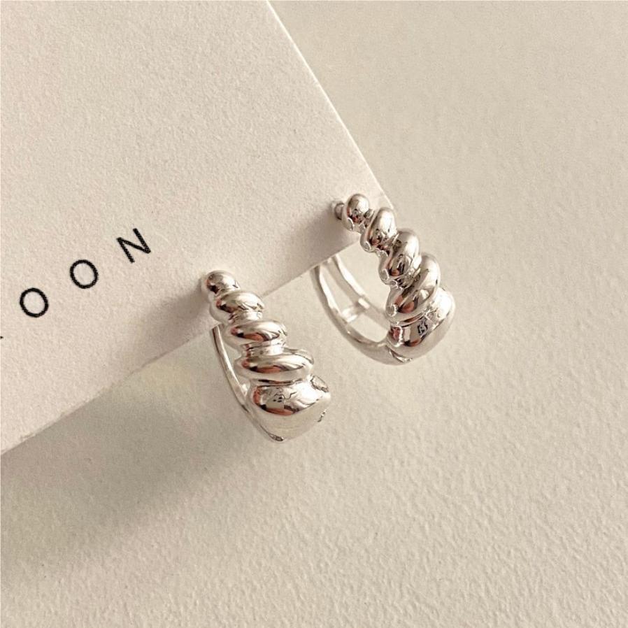 Minimalist Rotating Letter-Shaped Earrings for Women in 925 Sterling Silver with Gold Plating