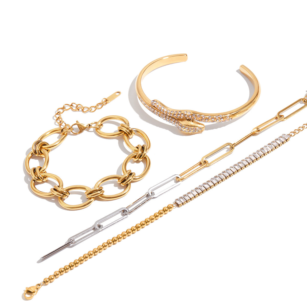 Bracciale da donna in acciaio di titanio a forma di serpente, placcato e alla moda, gioielli in acciaio inossidabile