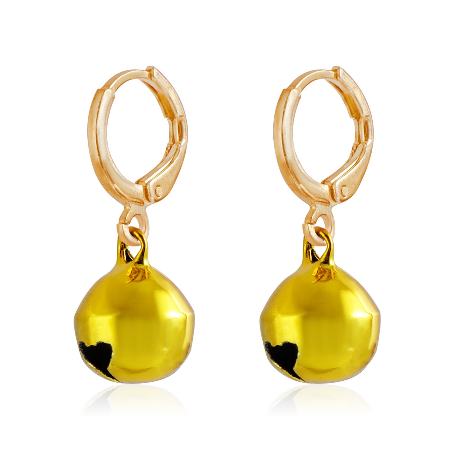 Geometric Christmas Bell Earrings for Women and Men with Plated Metal Finish