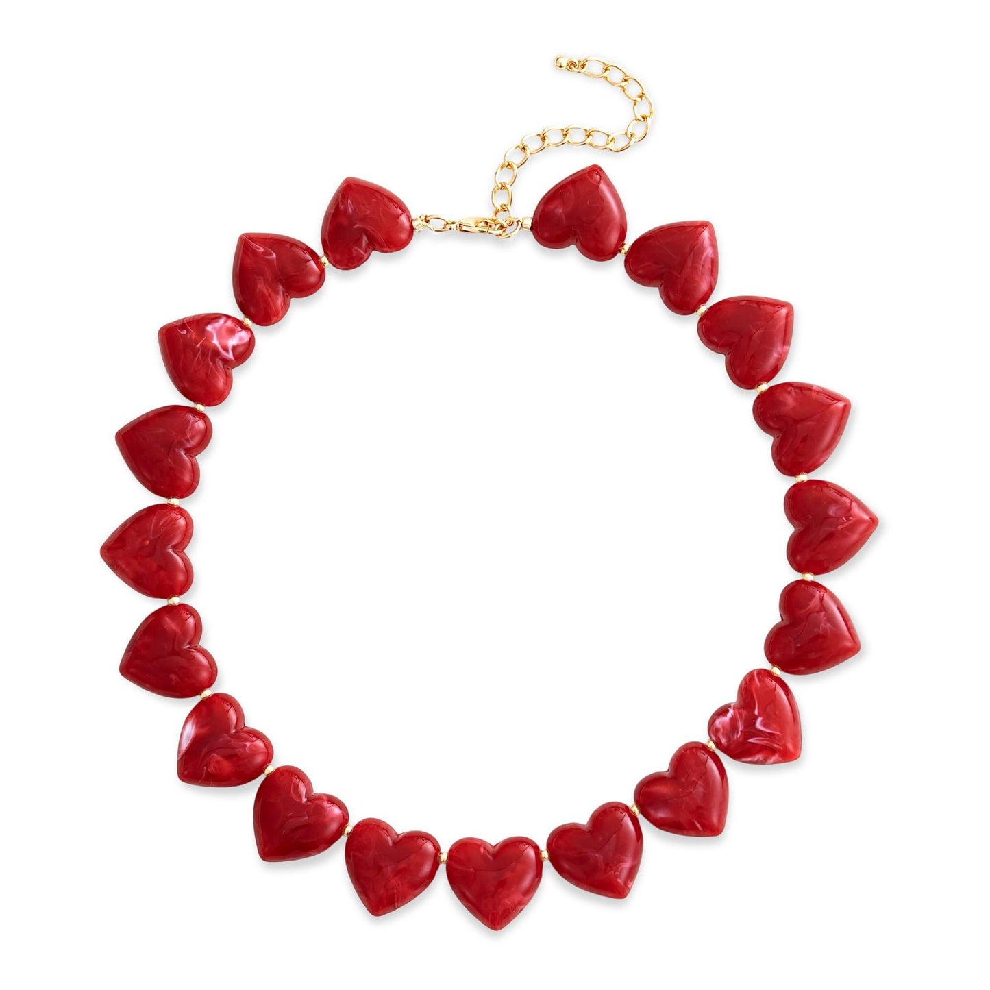 Bohemian Casual Heart Resin Pendant Necklace for Women