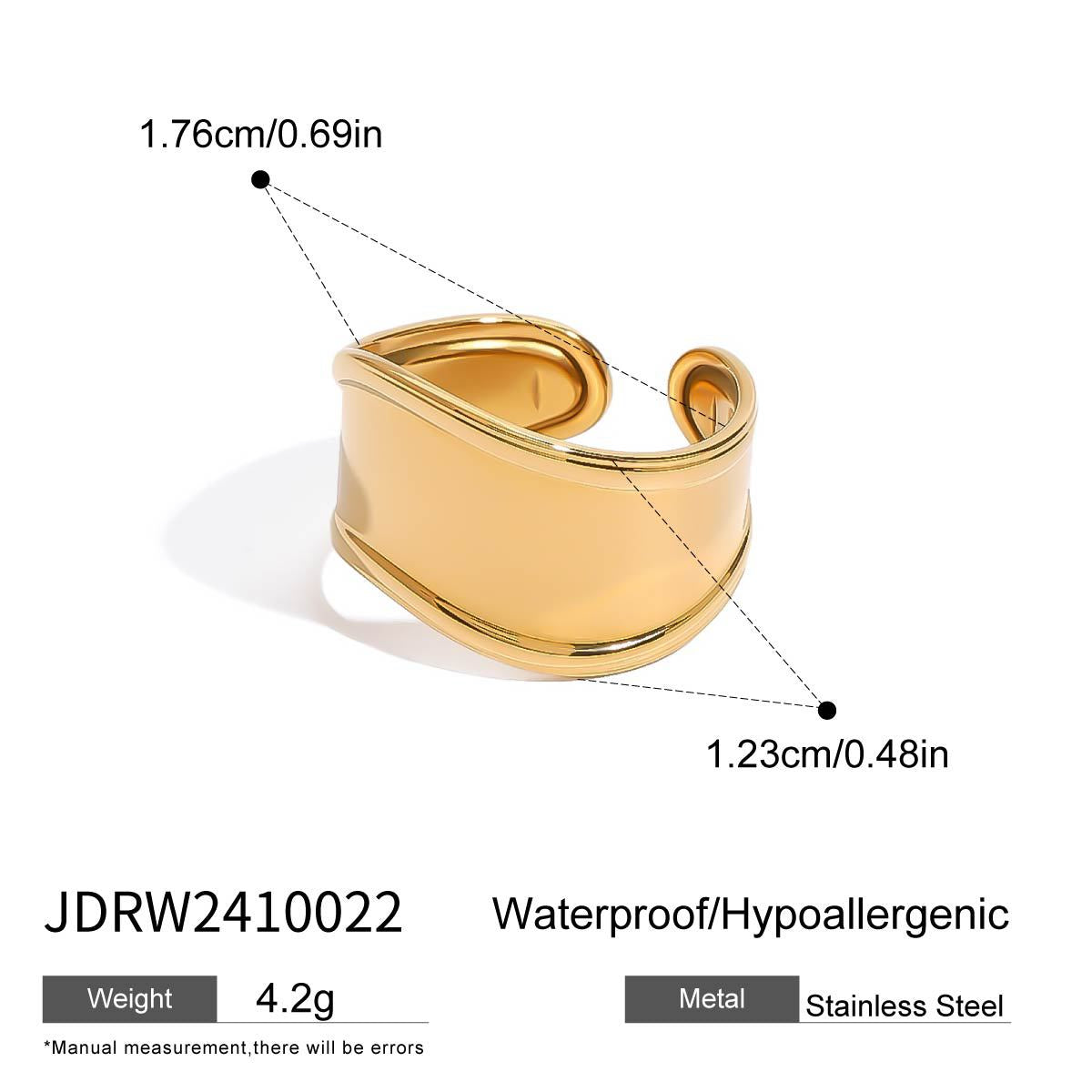 Minimalist Geometric Plated Stainless Steel Ring for Women