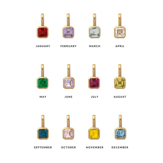 Minimalist Square Titanium Steel Gemstone Pendant with Cubic Zirconia Inlay Charm Bar for Women
