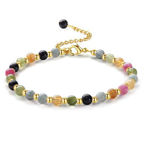 Minimalist 6mm Round Geometric Crystal Beaded Bracelet for Women