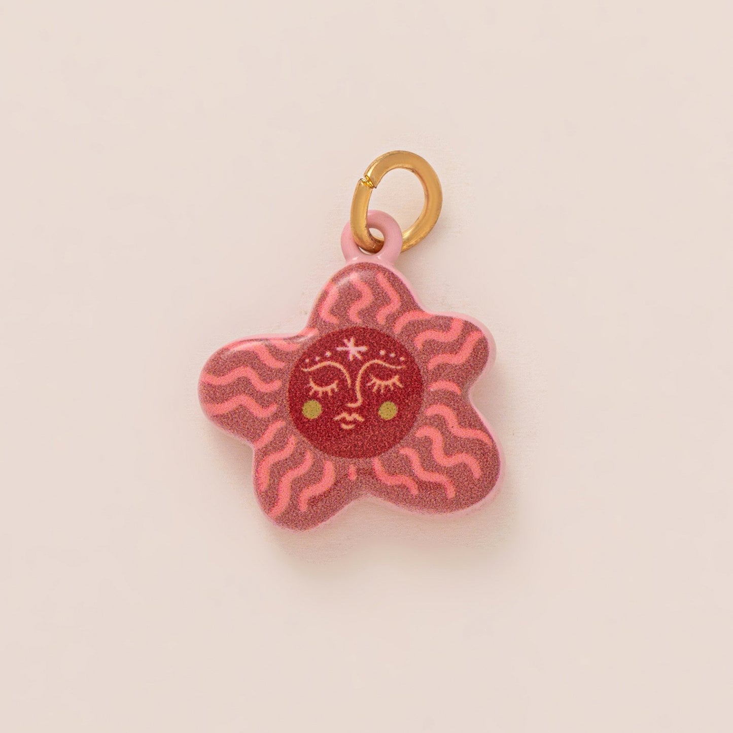 Sweet Striped 18K Gold Plated Brass Charm Bar