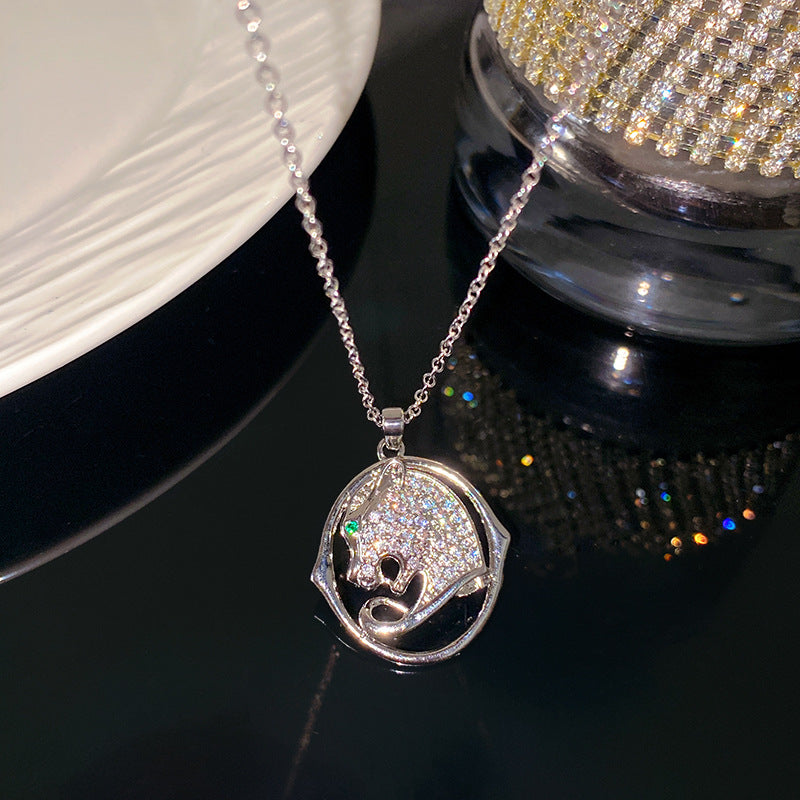 Sporty Sweet Evil Eye Floral Pendant Titanium Steel Necklace with Cable Chain
