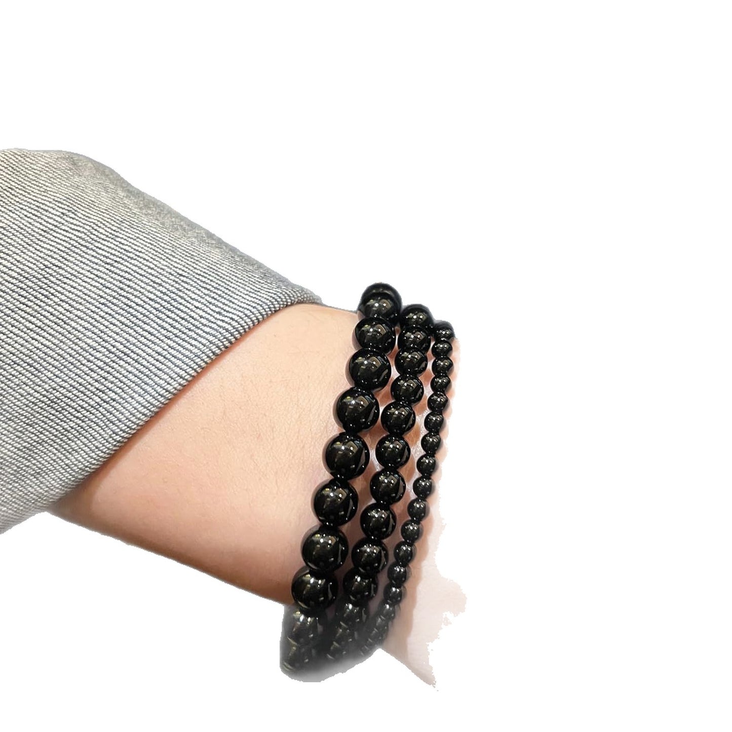 Sweet Geometric Obsidian Tiger Eye Beaded Bracelet for Unisex