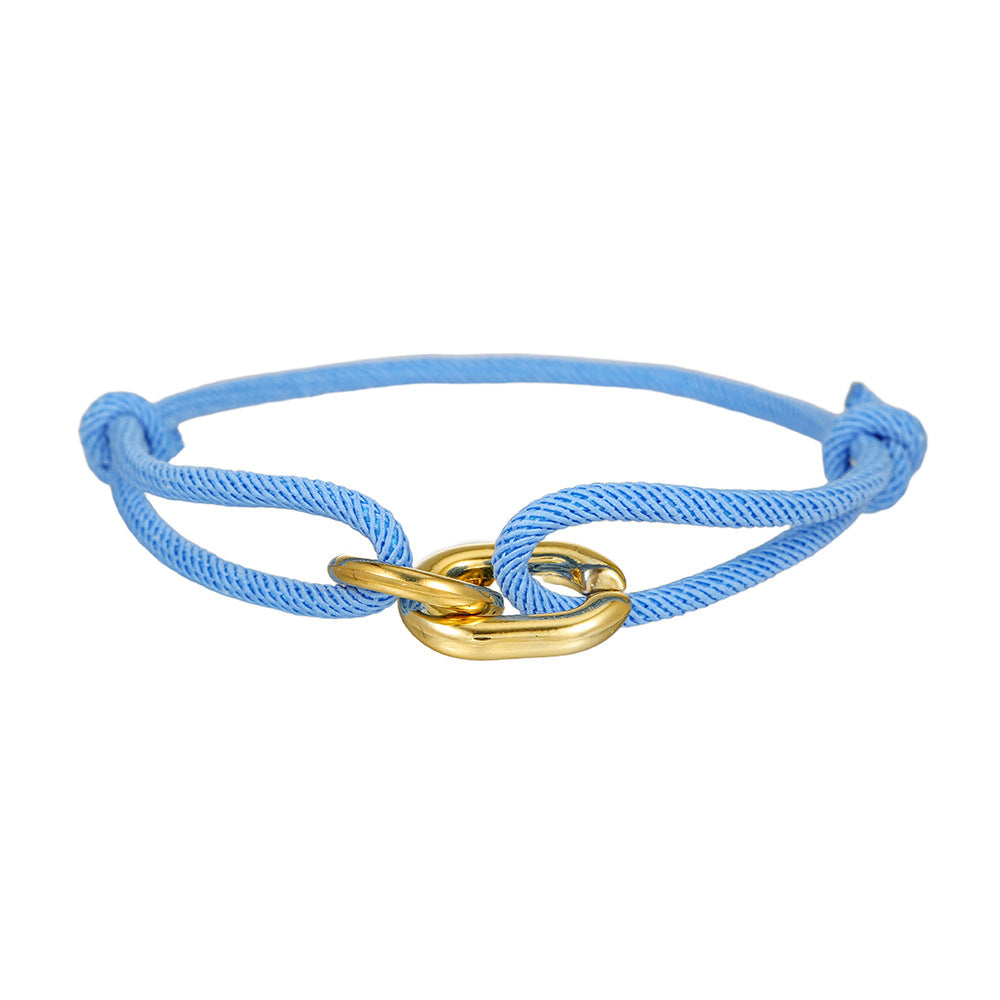 Adjustable Milan Rope Bracelet for Men Geometric Style Handmade CCB Cross Design Fashion Accessory