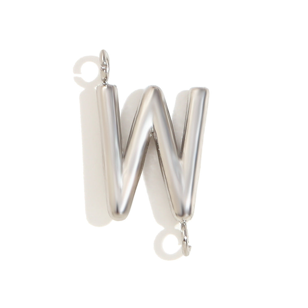 Minimalist 18K Gold Plated Stainless Steel Letter Charm Bar