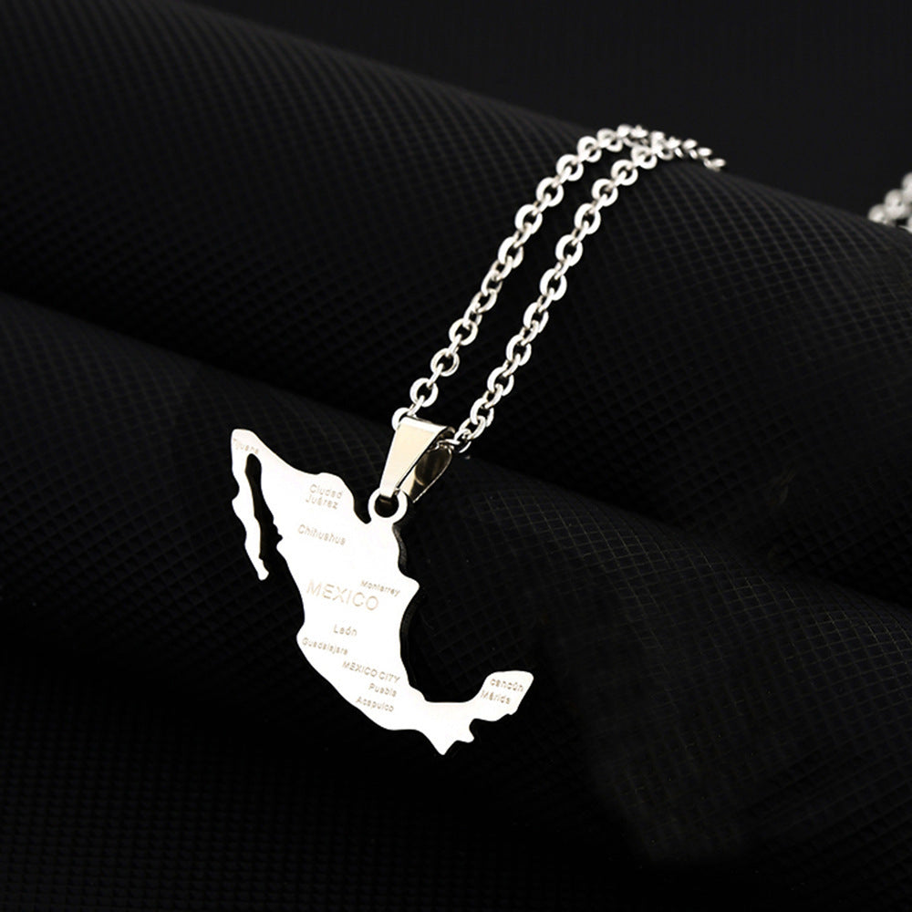 Collana geometrica in acciaio inossidabile con ciondolo in acciaio al titanio, catena a O elettrolitica, accessorio di moda unisex