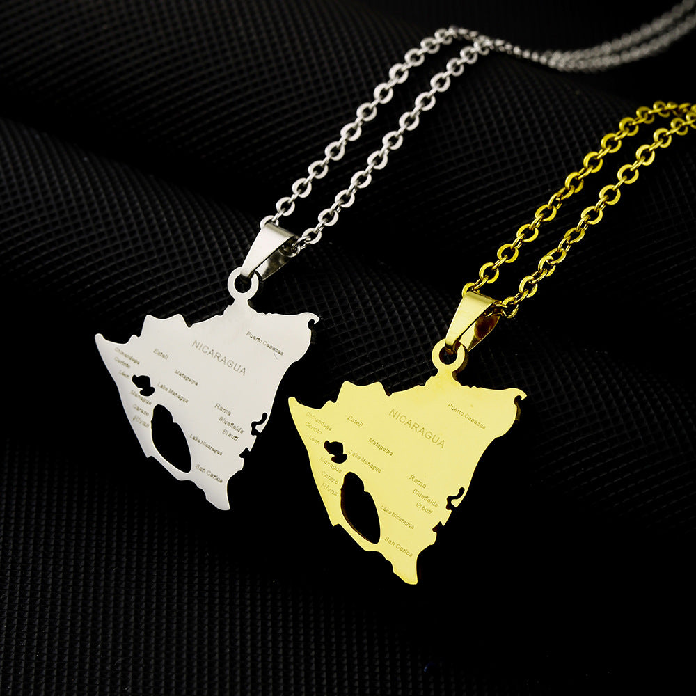 Collar Pendiente Geométrico Minimalista de Moda en Acero de Titanio con Acabado Chapado para Unisex, Estilo Cadena O