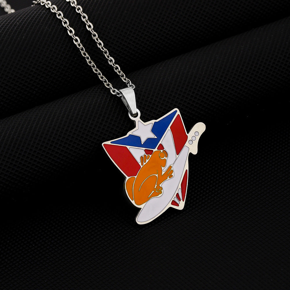 Collar O-Chain Vintage Geométrica de Acero Inoxidable Chapado para Unisex con Acabado Esmaltado
