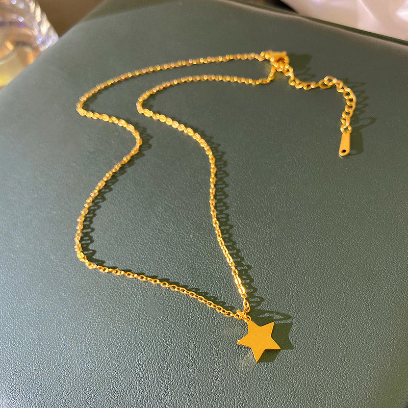 Minimalist Luxury Star Titanium Steel Plated Necklace Unisex