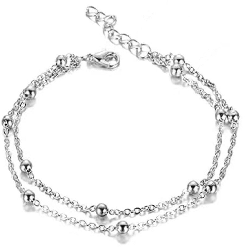 Bohemian Geometric Alloy Anklet for Women