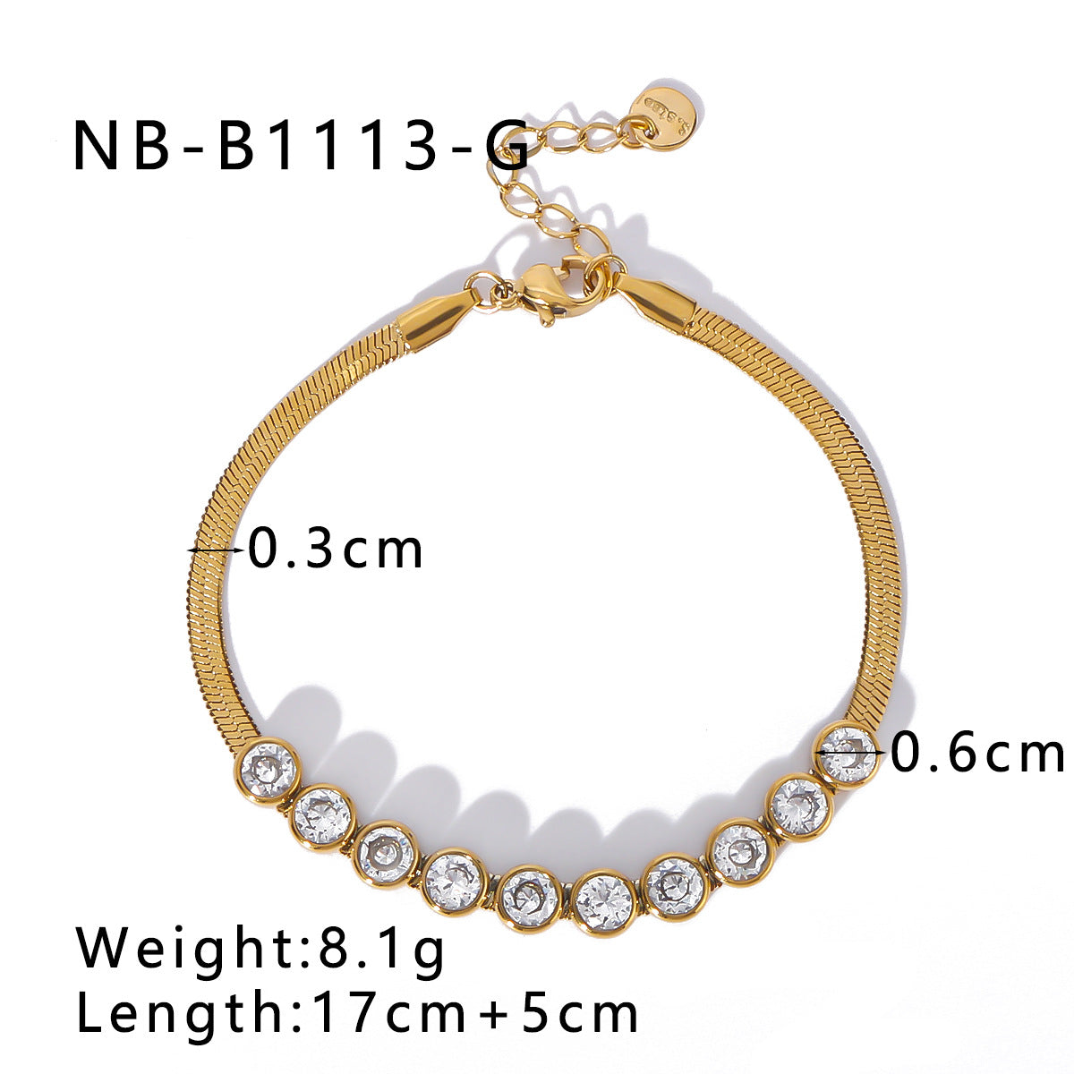 Minimalist Geometric Stainless Steel Snake Chain Necklace with Zircon Inlay for Women