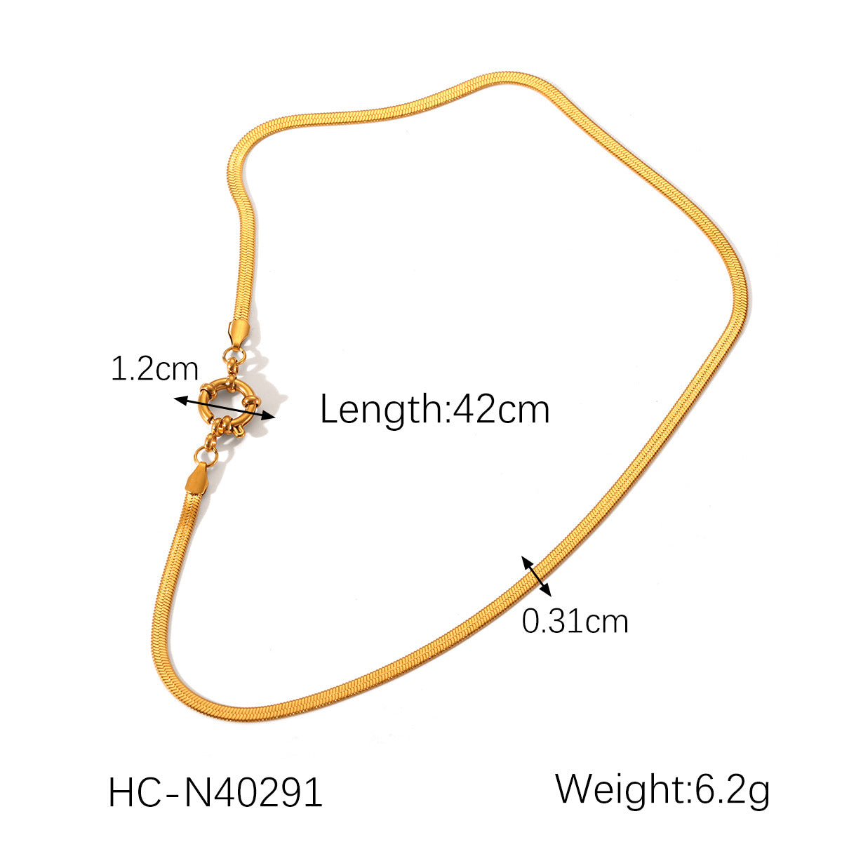 Minimalist Geometric Stainless Steel Pendant Necklace with O-Shape Spring Clasp for Women