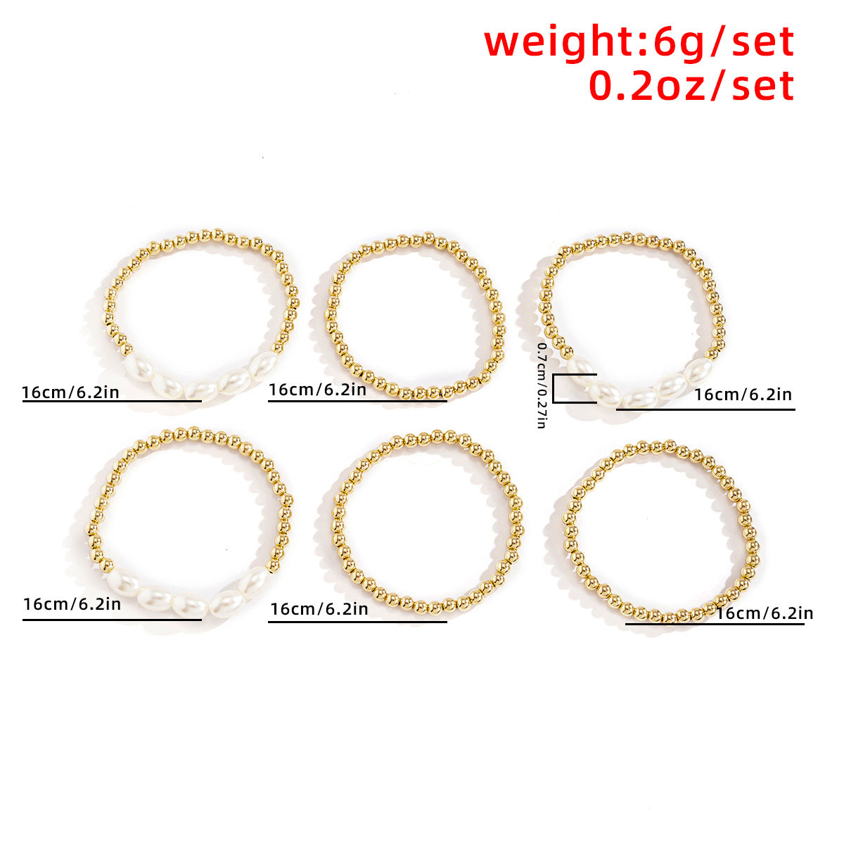 Minimalist Geometric Round Pearl Bracelet Set for Women