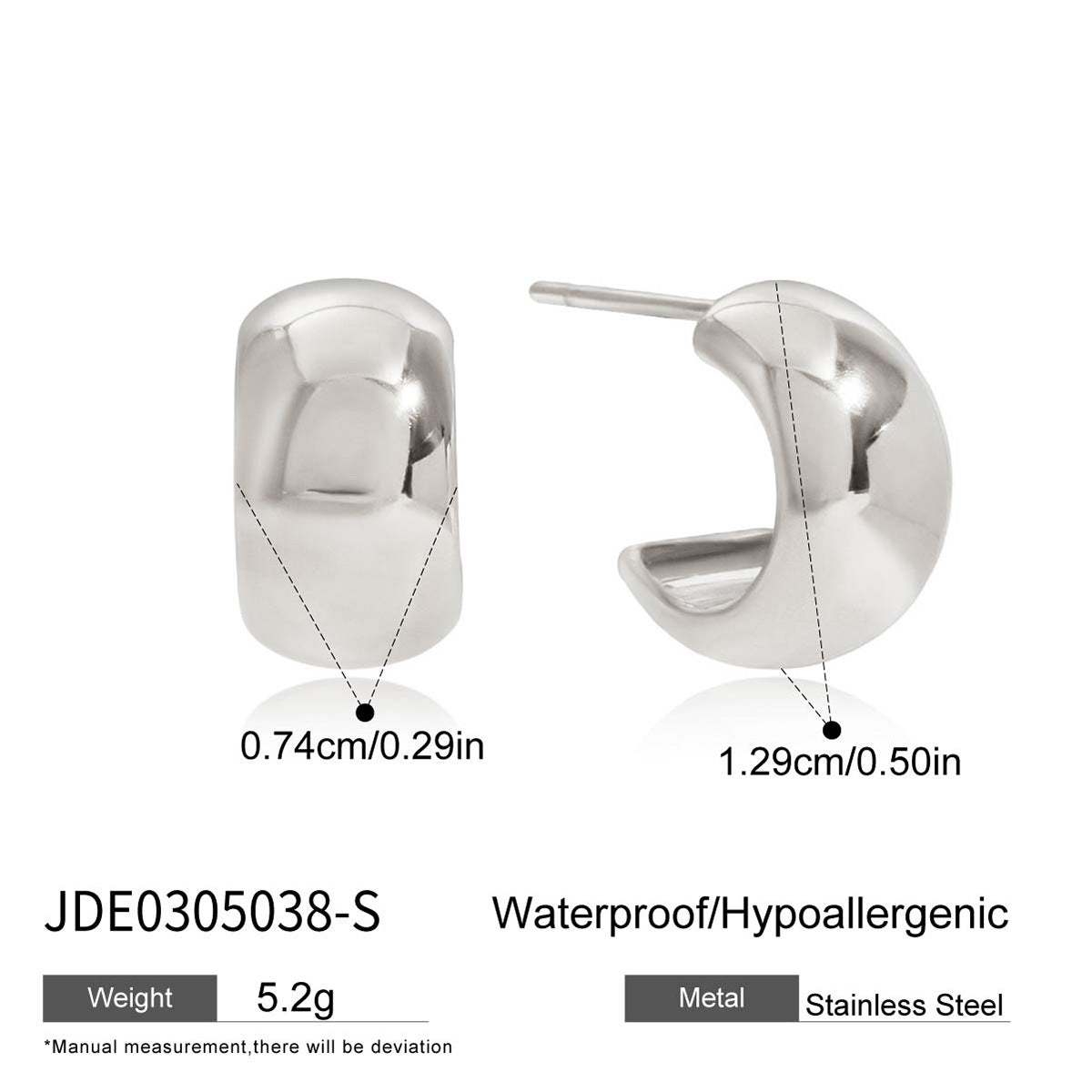 Orecchini a perno geometrici in acciaio al titanio da donna con finitura placcata, gioielli auricolari di moda minimalista