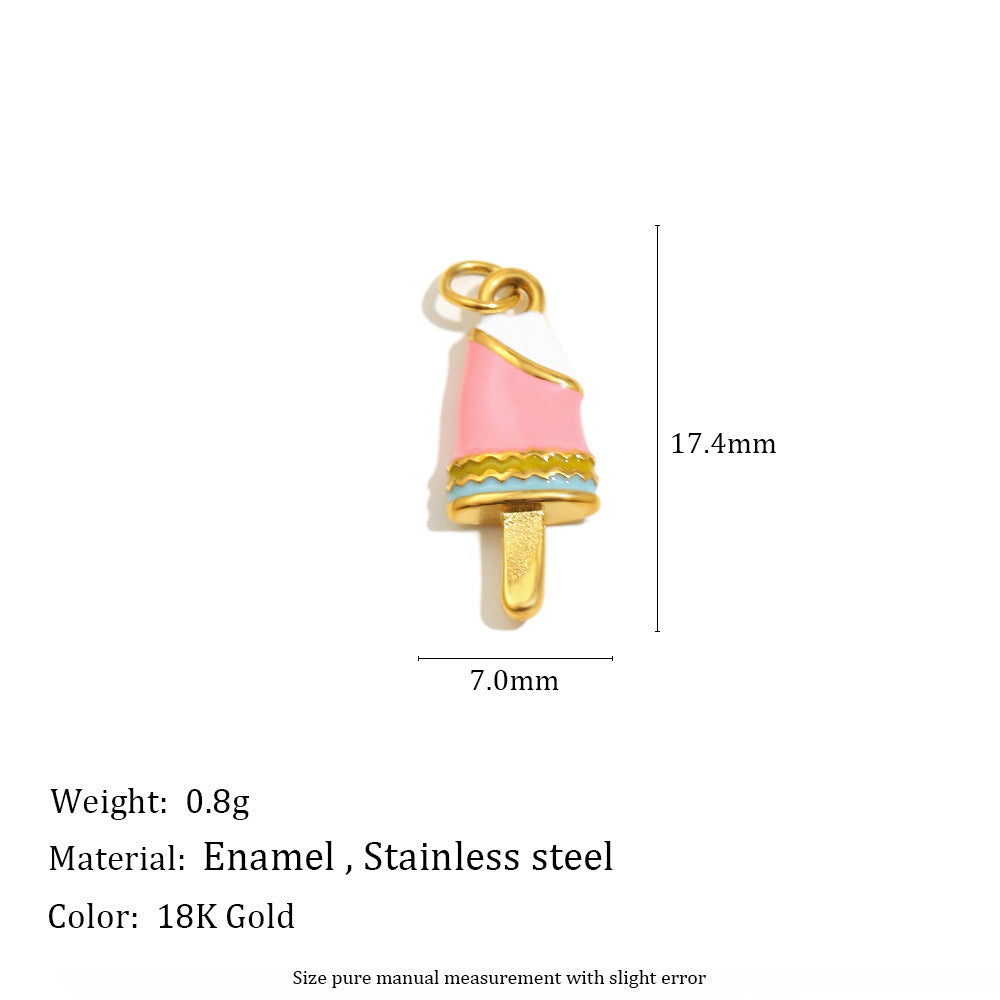 18K Gold Plated Drip Oil Animal Shape Stainless Steel Charm Bar