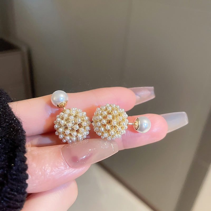 Vintage Floral and Teardrop Shaped Copper Earrings with 925 Silver Posts, Electroplated Finish, Elegant Court-Inspired Retro Ear Jewelry for Women