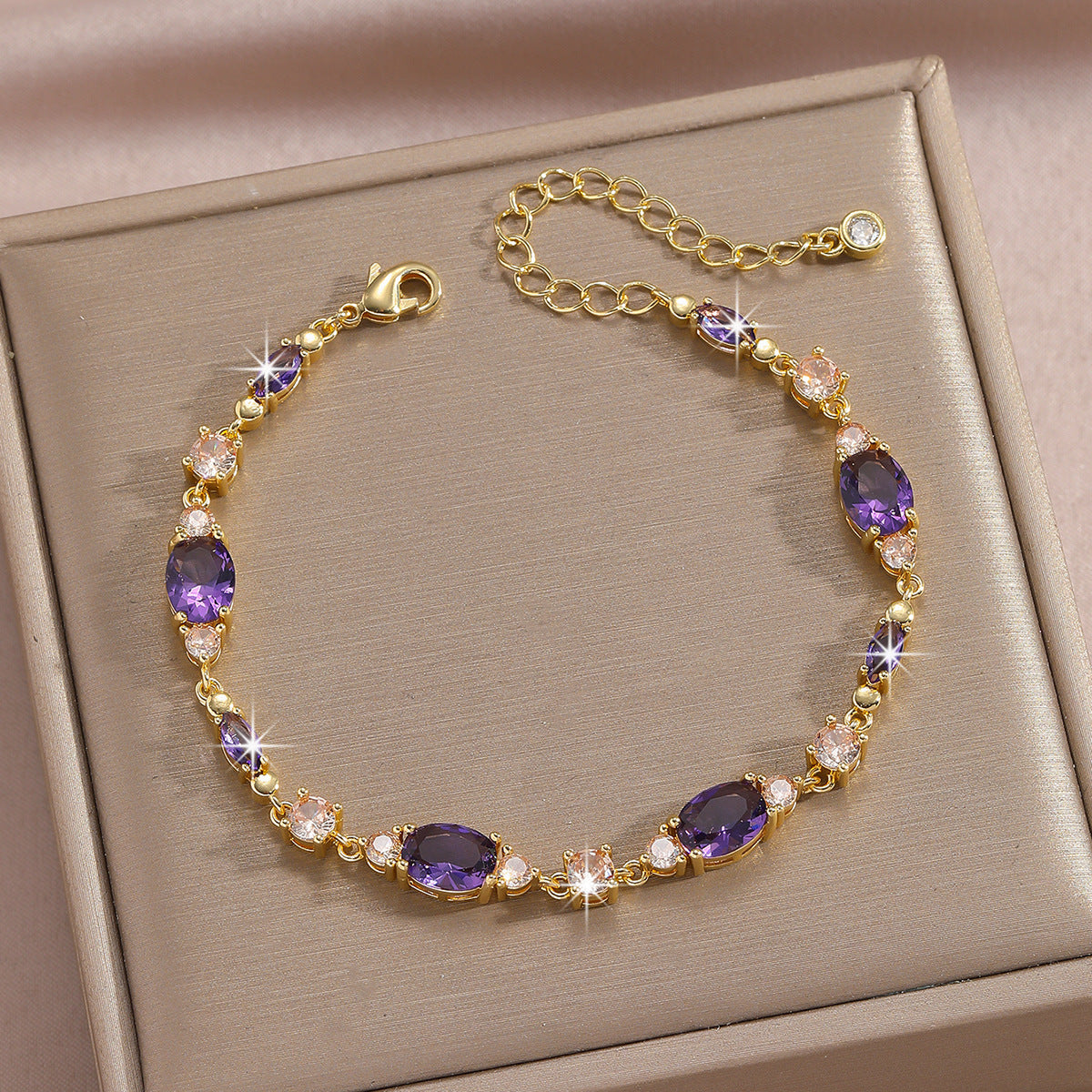Luxury Gold Plated Brass Leaf Bracelet with Cubic Zirconia Inlay Unisex Floral Design